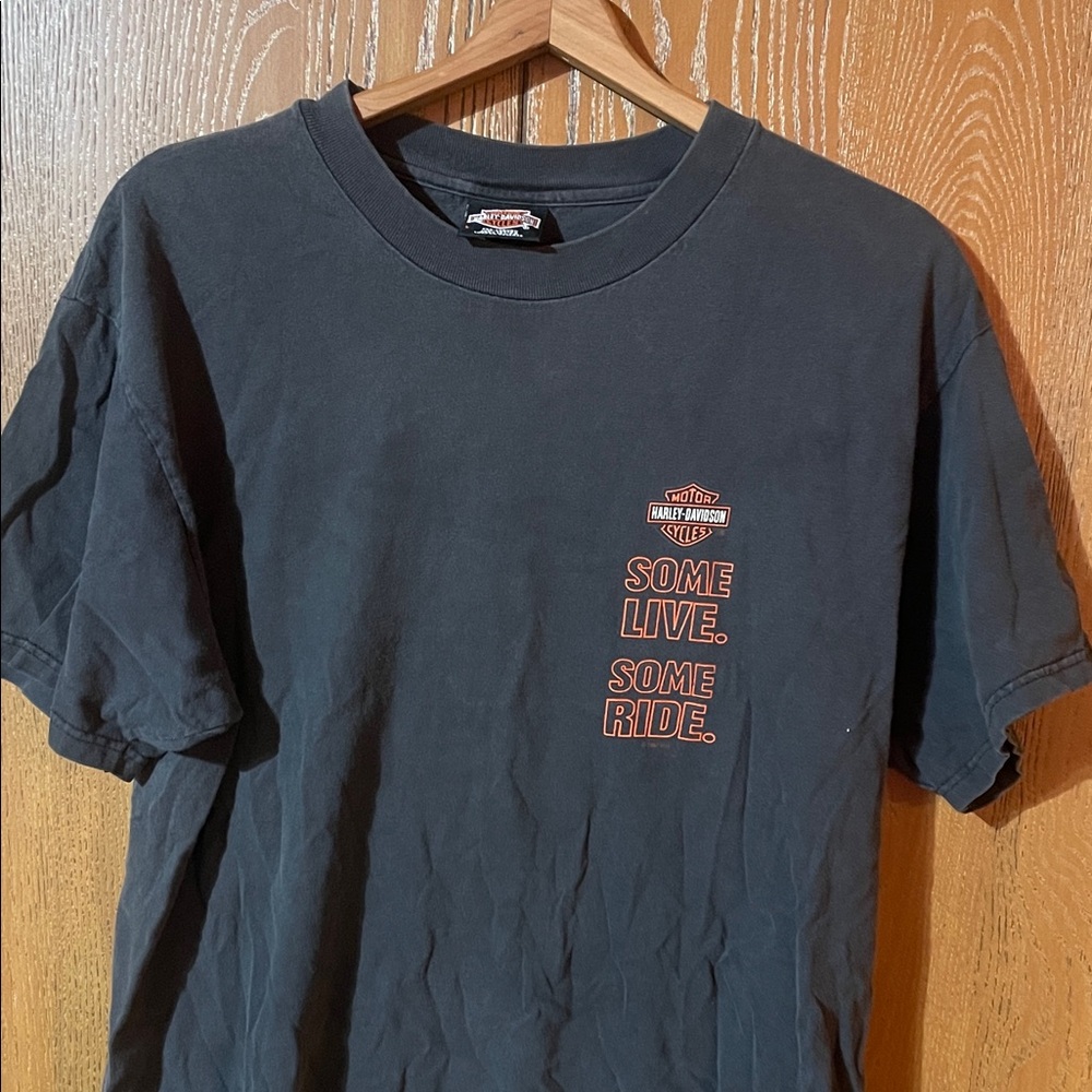Harley-Davidson Black Tee with Bold Text - Picture 2 of 5